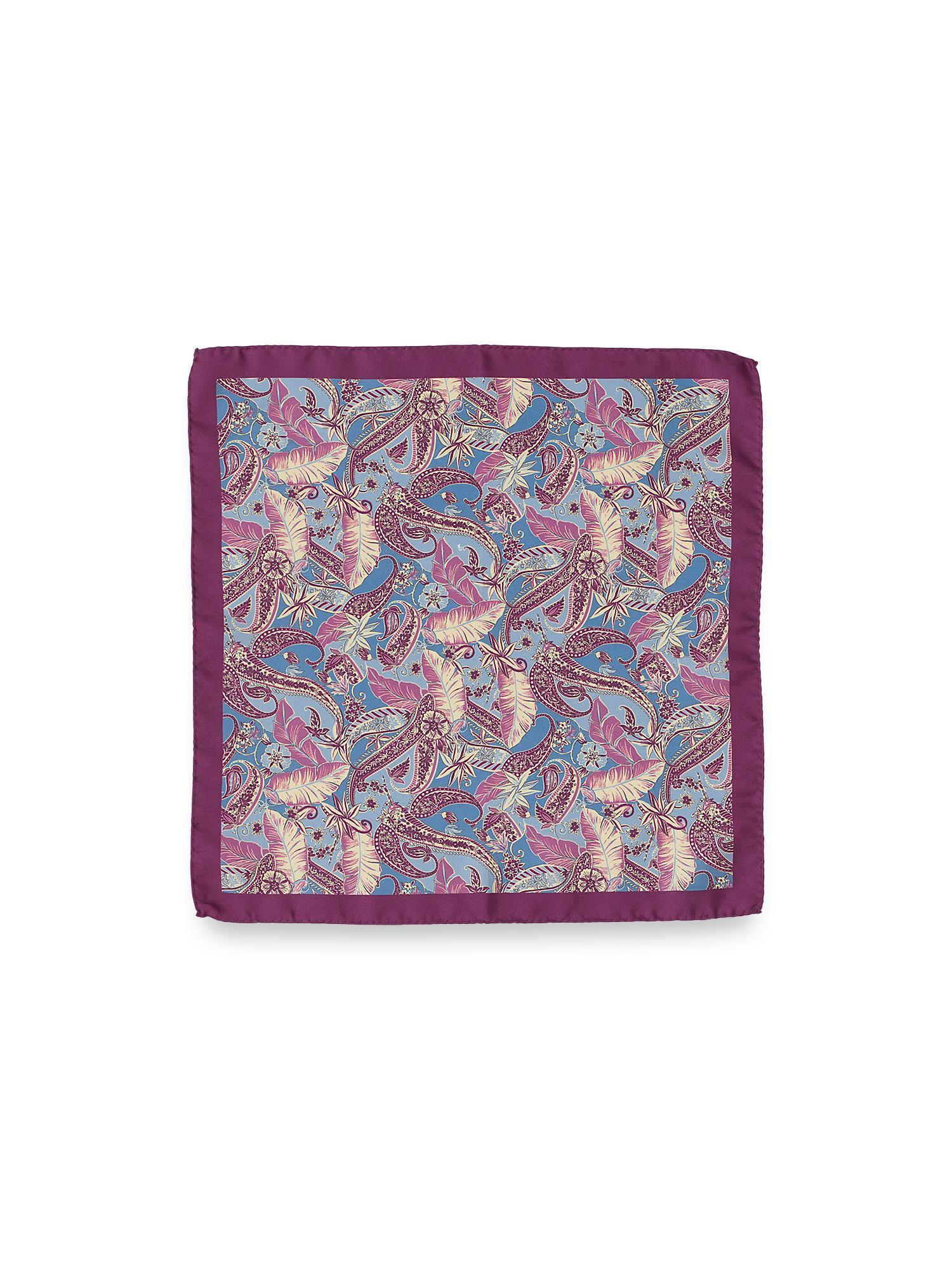 Paisley Silk Pocket Square - Blue/berry Product Image