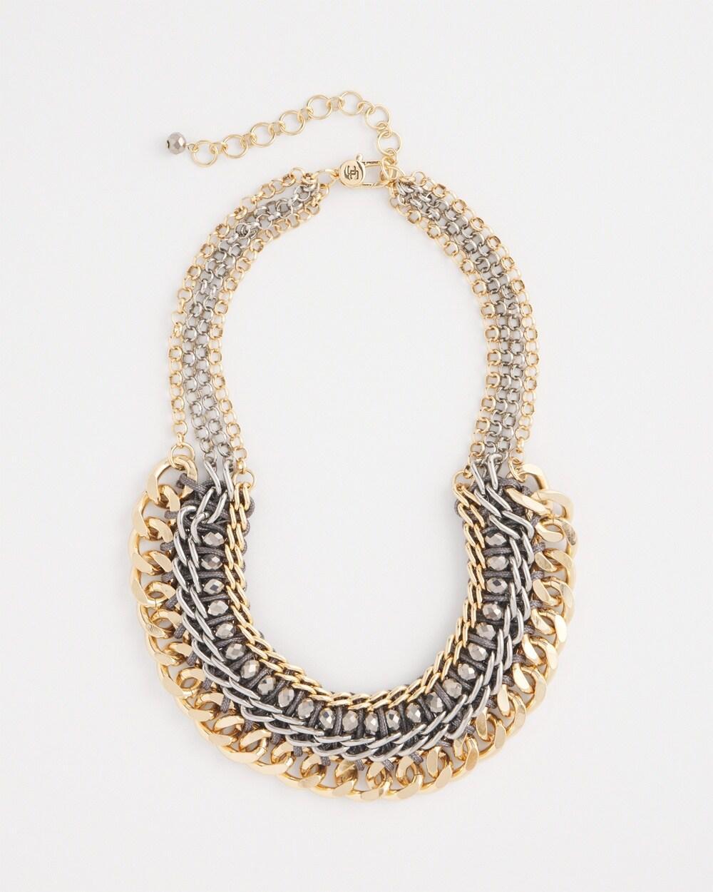 Mixed-Metal Chain Collar Necklace Product Image