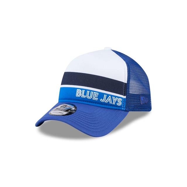 Toronto Blue Jays Color Block 9FORTY A-Frame Trucker Snapback Hat Male Product Image