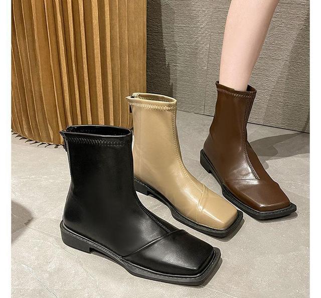 Square Toe Mid-Calf Boots Product Image