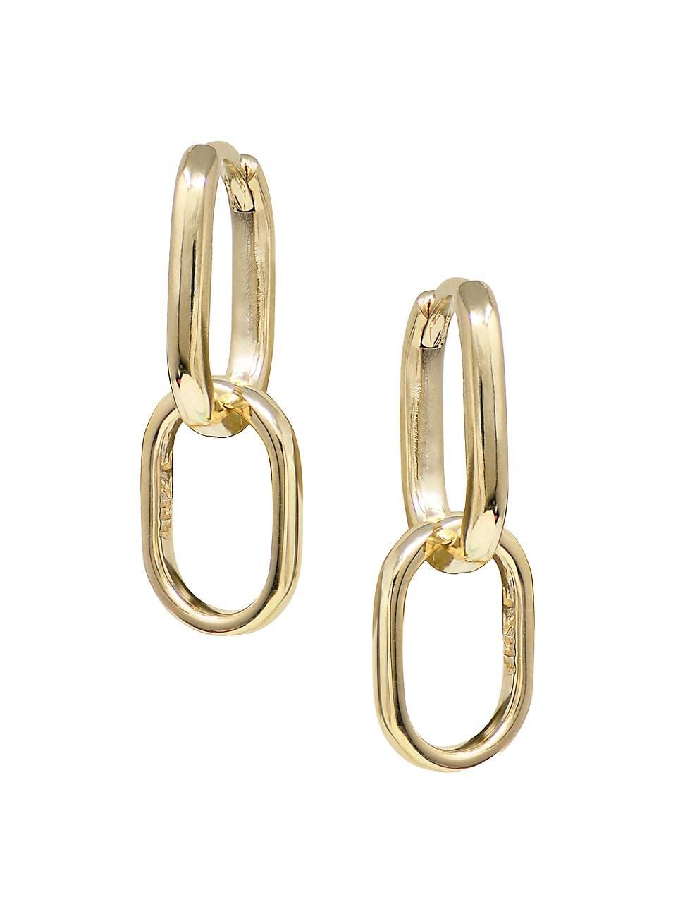 Womens Classique Solid Paper Clip 14K Yellow Gold Earrings Product Image