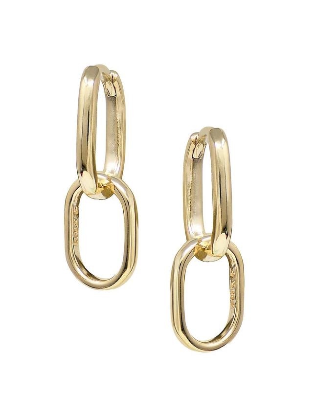 Womens Classique Solid Paper Clip 14K Yellow Gold Earrings Product Image