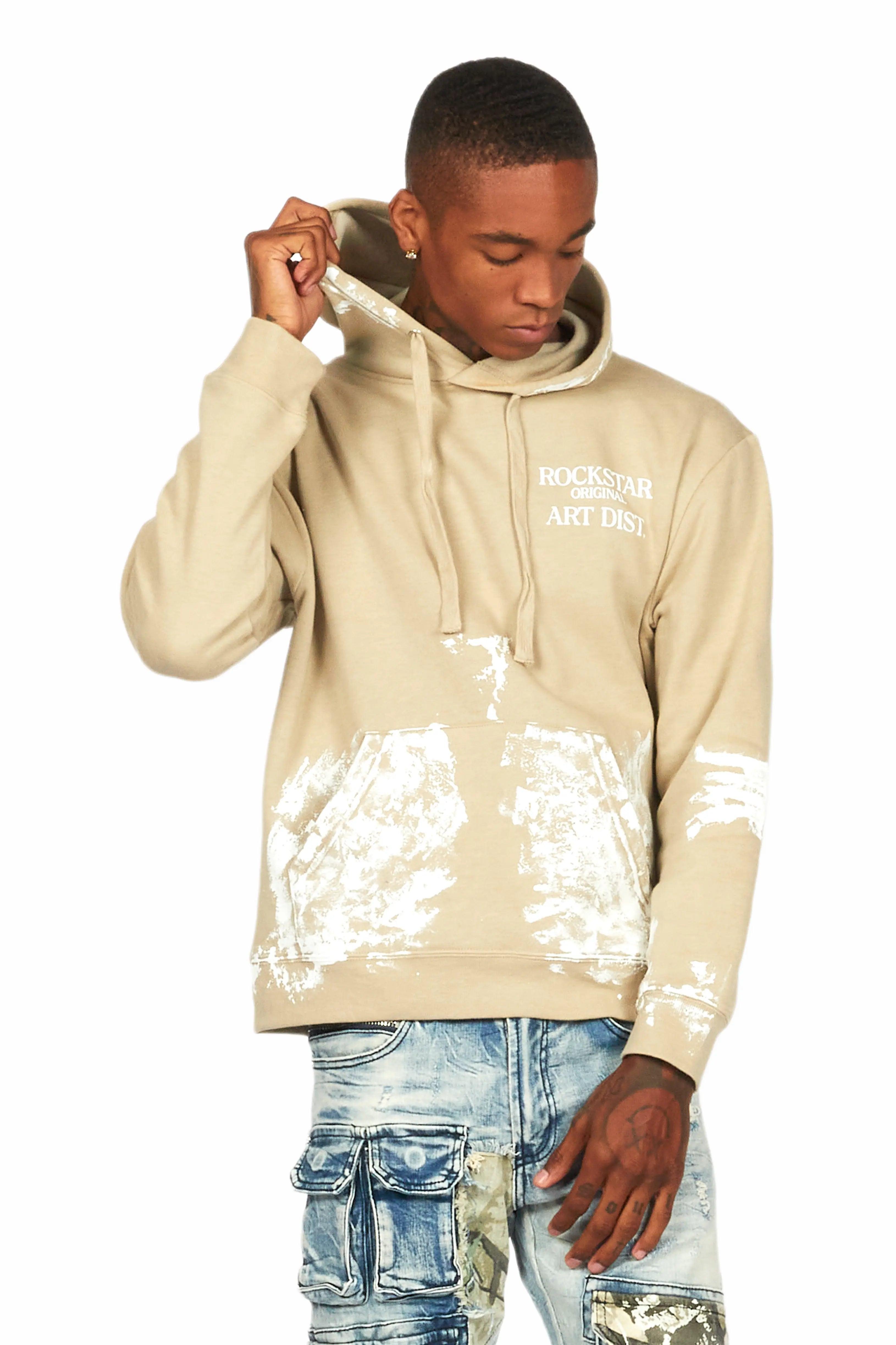 Filip Oatmeal Graphic Hoodie Male Product Image