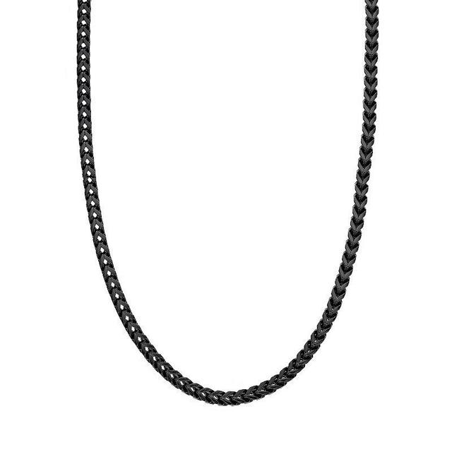 Mens LYNX Black Ion-Plated Stainless Steel Foxtail Chain Necklace Product Image