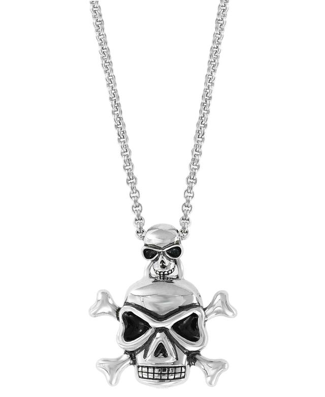 Effy Mens Skull & Crossbones 20 Pendant Necklace in Sterling Silver Product Image