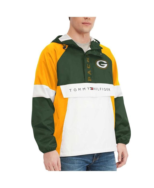 Mens Tommy Hilfiger Green Green Bay Packers Quarter-Zip Pullover Hoodie Jacket Product Image