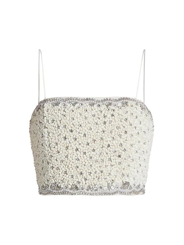 Womens Ceresi Bead & Crystal-Embellished Crop Top Product Image