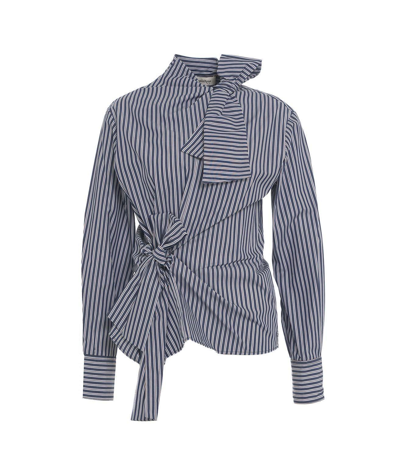 Striped blouse with ribbons Product Image