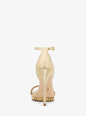 Jordyn Embellished Metallic Snake Embossed Leather Platform Sandal Product Image