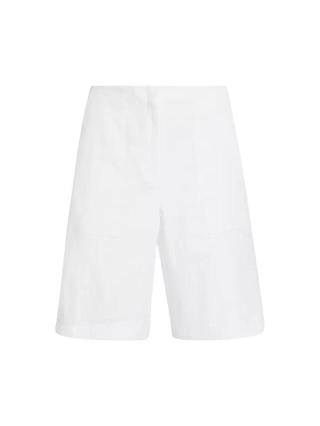 Womens Utilitarian Pocket Linen-Blend Shorts Product Image