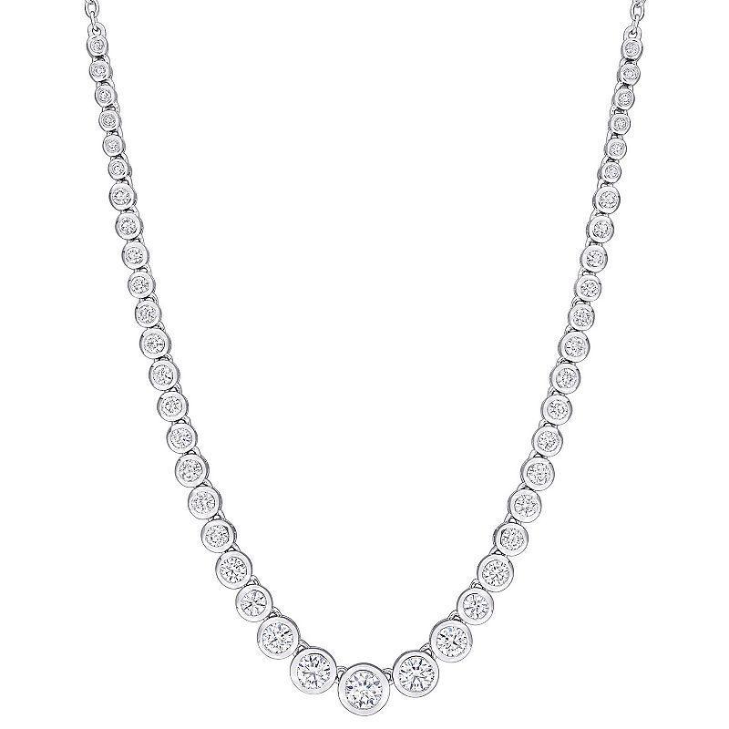 Stella Grace Sterling Silver Lab-Created Moissanite Graduated Necklace, Womens Product Image