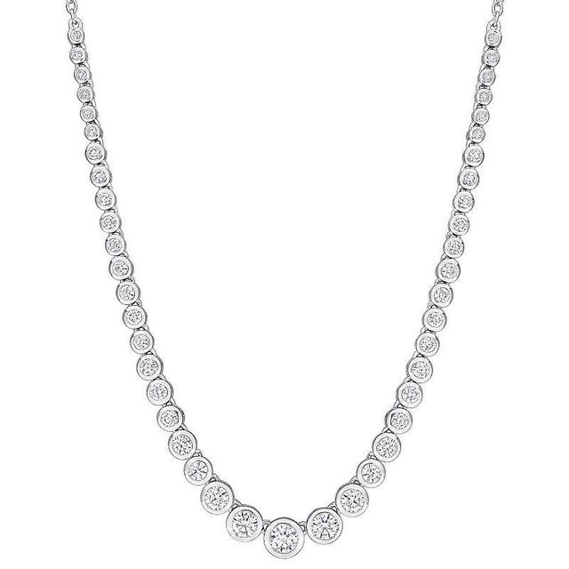 Stella Grace Sterling Silver Lab-Created Moissanite Graduated Necklace, Womens Product Image