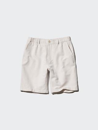 Mens Linen Blend Shorts (9.5) Natural 2XL UNIQLO US Product Image