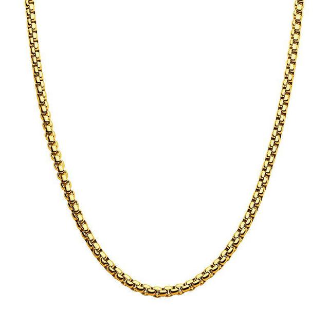 Stainless Steel 4 mm Box Chain Necklace, Mens Silver Tone Product Image