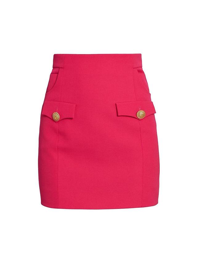 Balmain High Waist Wool Miniskirt Product Image