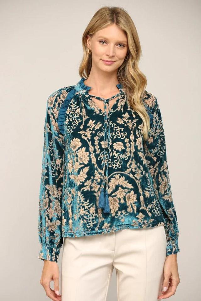 Burnout Velvet Blouse Product Image