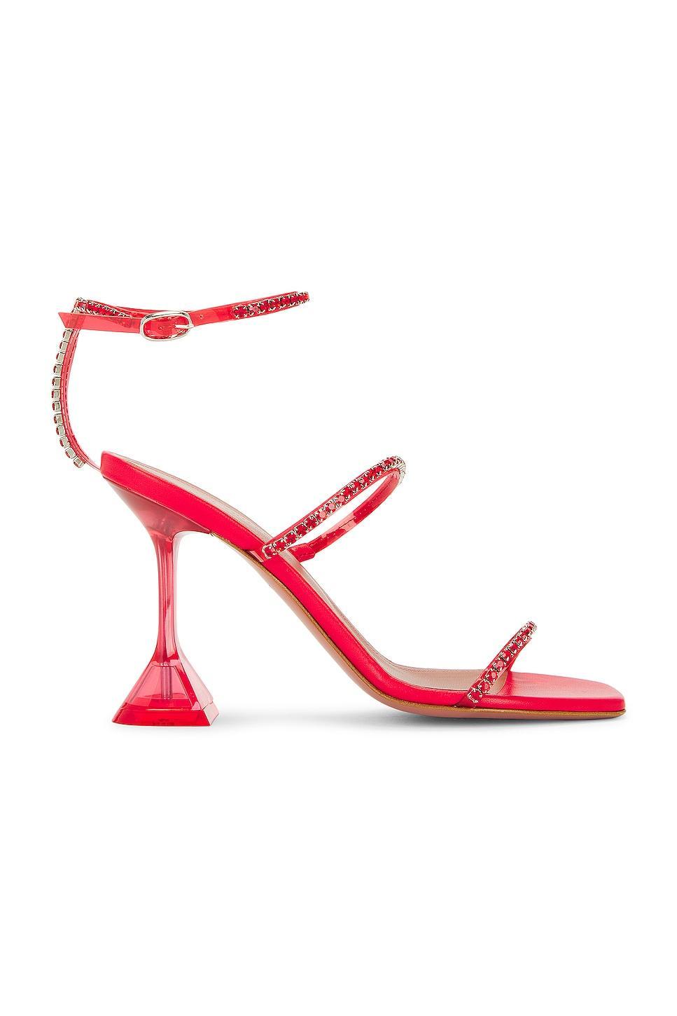 AMINA MUADDI Gilda Glass PVC Sandal in Red Product Image