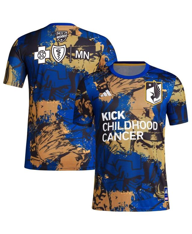 Mens adidas Royal Minnesota United Fc 2023 Mls Works Kick Childhood Cancer x Marvel Pre-Match Top - Royal Product Image