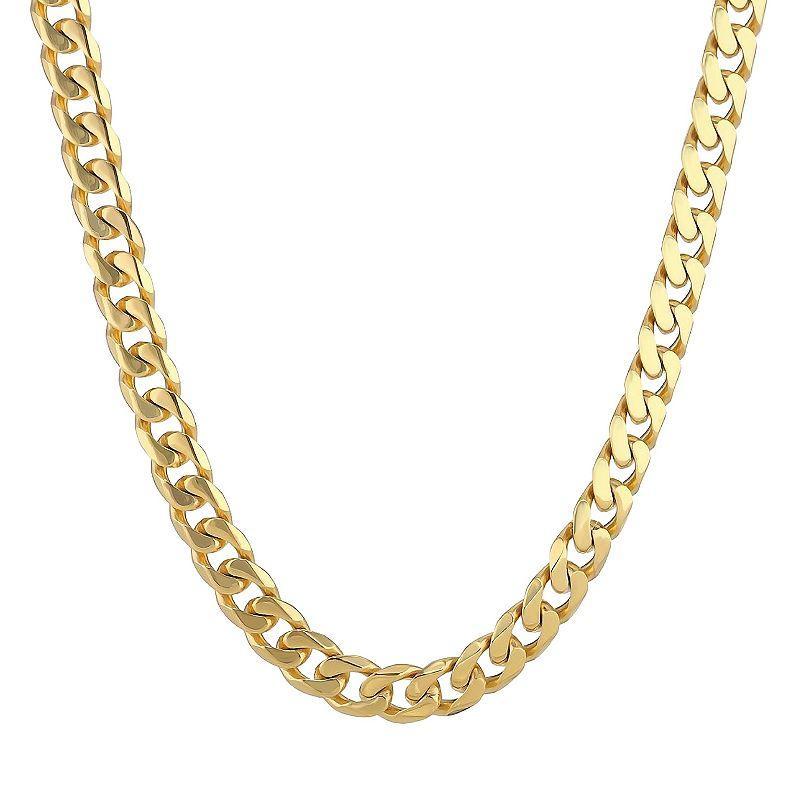 Mens LYNX Stainless Steel Curb Chain Necklace Gold Product Image