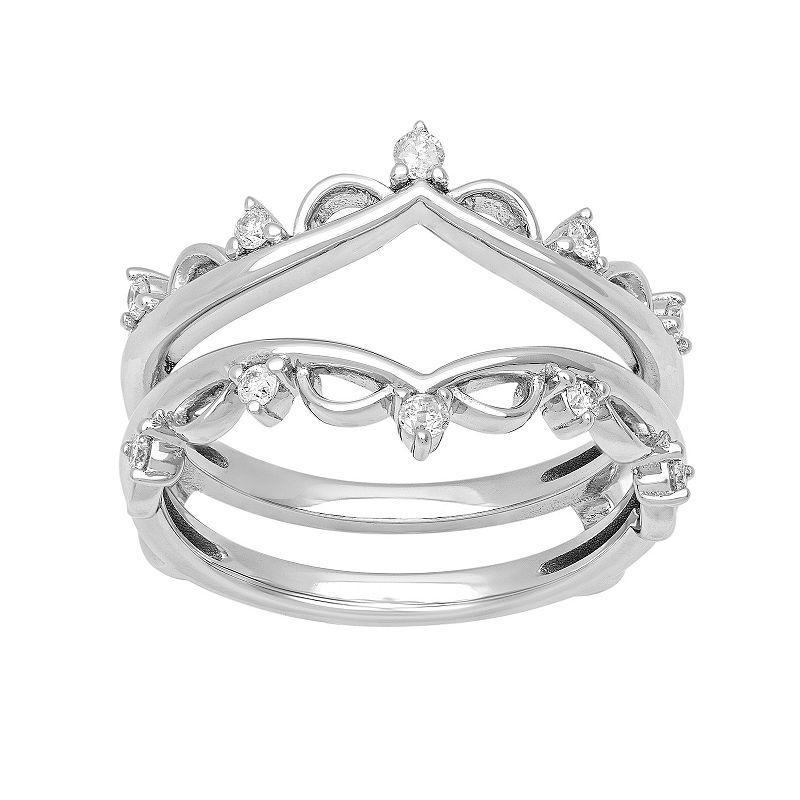 Love Always 10k White Gold 1/6 Carat T.W. Diamond Enhancer Ring, Womens, 10k Whgold Product Image