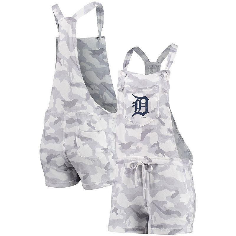 Womens Concepts Sport Gray Detroit Tigers Camo Overall Romper Product Image