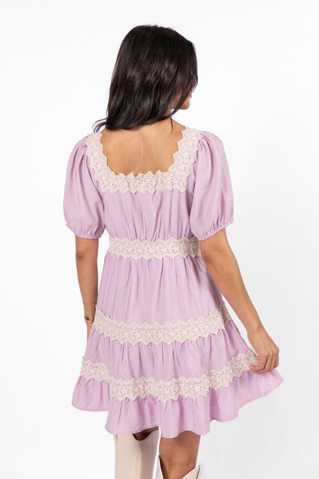 Savor This Feeling Pink Lace Trim Mini Dress SALE Product Image