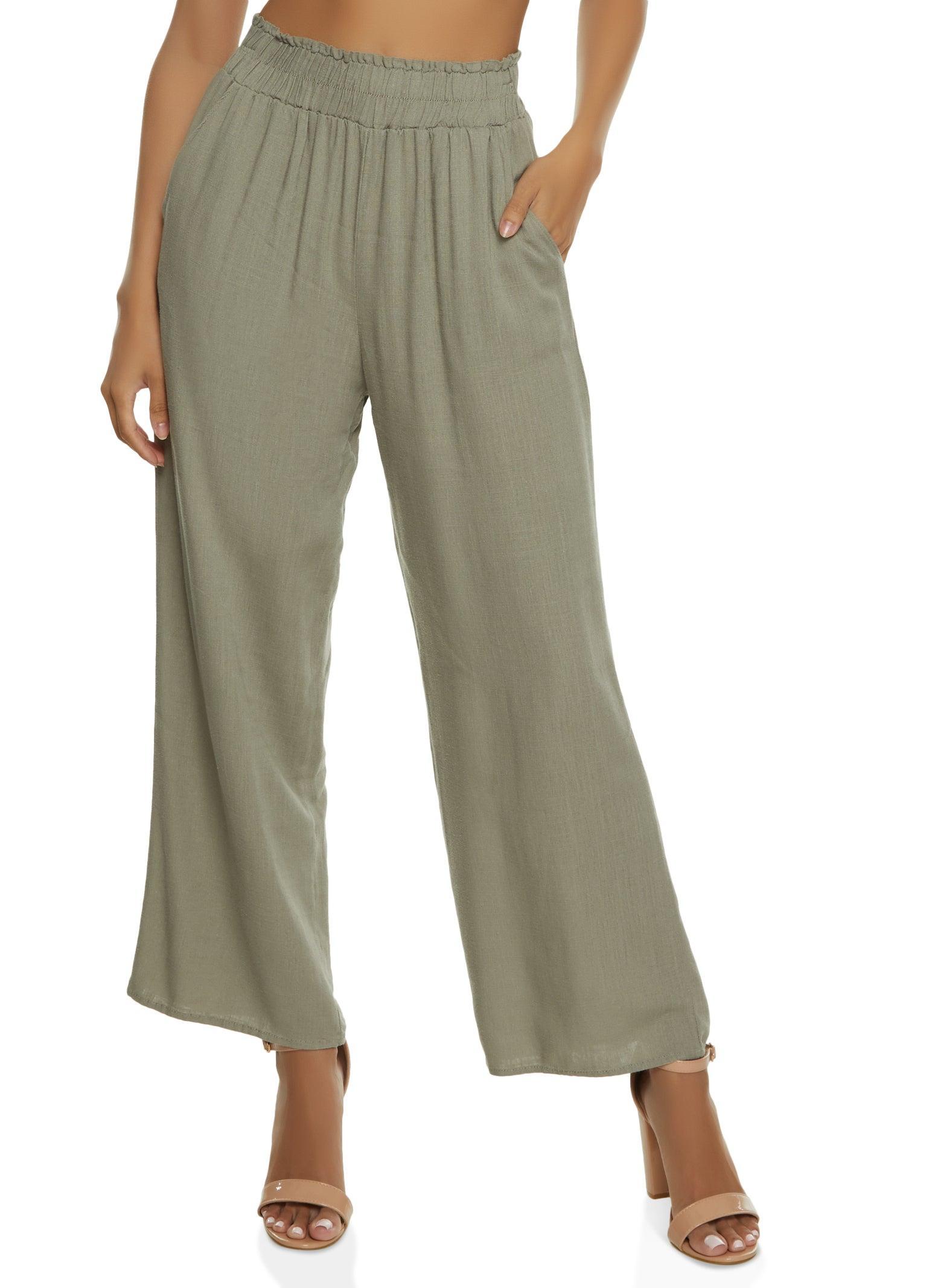 Womens Linen Wide Leg Pants product image