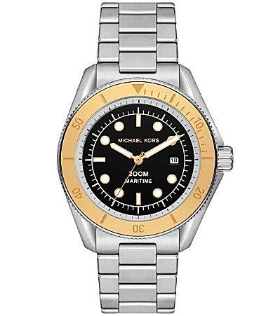 Michael Kors Mens Maritime Three-Hand Date Stainless Steel Bracelet Watch Product Image