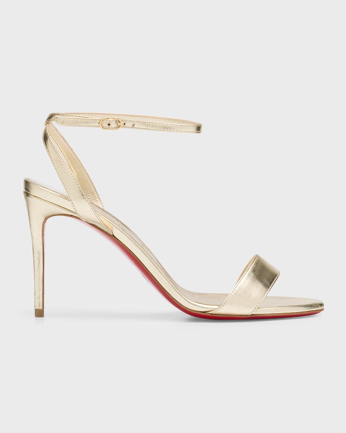 Loubigirl Metallic Red Sole Ankle-Strap Sandals Product Image