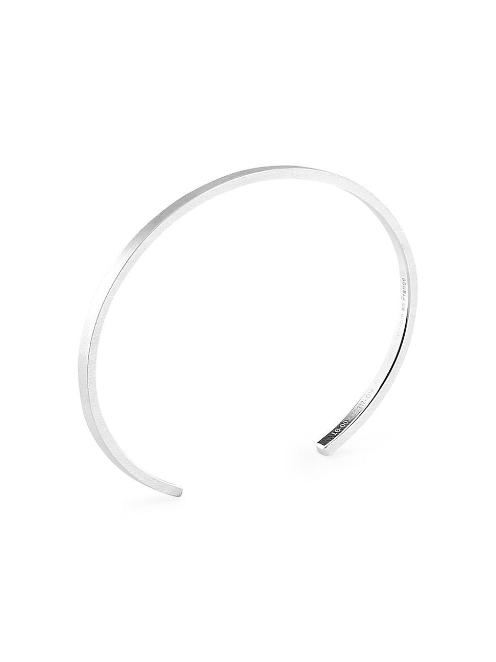 Mens Unisex 7G Brushed Sterling Silver Ribbon Bracelet Product Image