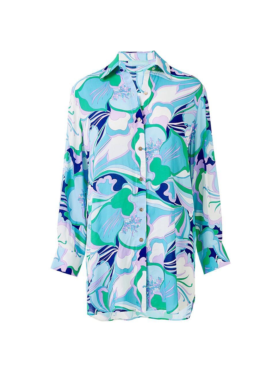 Womens Paige Floral Button-Up Tunic Product Image