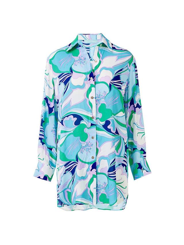 Womens Paige Floral Button-Up Tunic Product Image