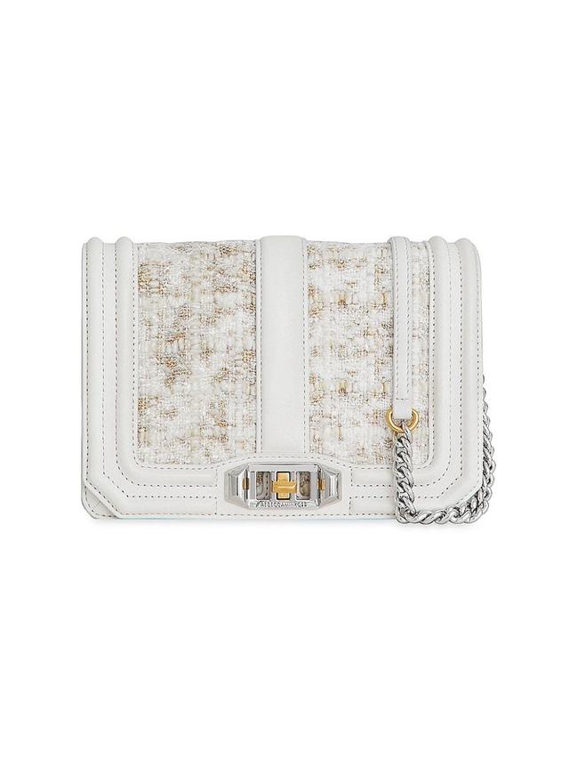 REBECCA MINKOFF Tweed Quilted Small Love Crossbody Bag Product Image