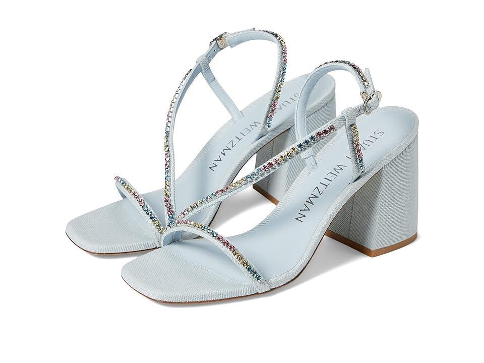 Stuart Weitzman Soiree Crystal 85 Block Sandal (Light/Multi) Women's Shoes Product Image