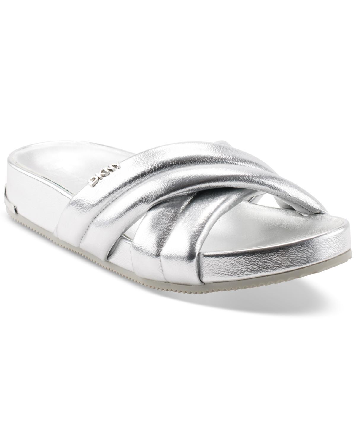 Dkny Womens Indra Criss Cross Strap Foot Bed Slide Sandals, Created for Macys Product Image