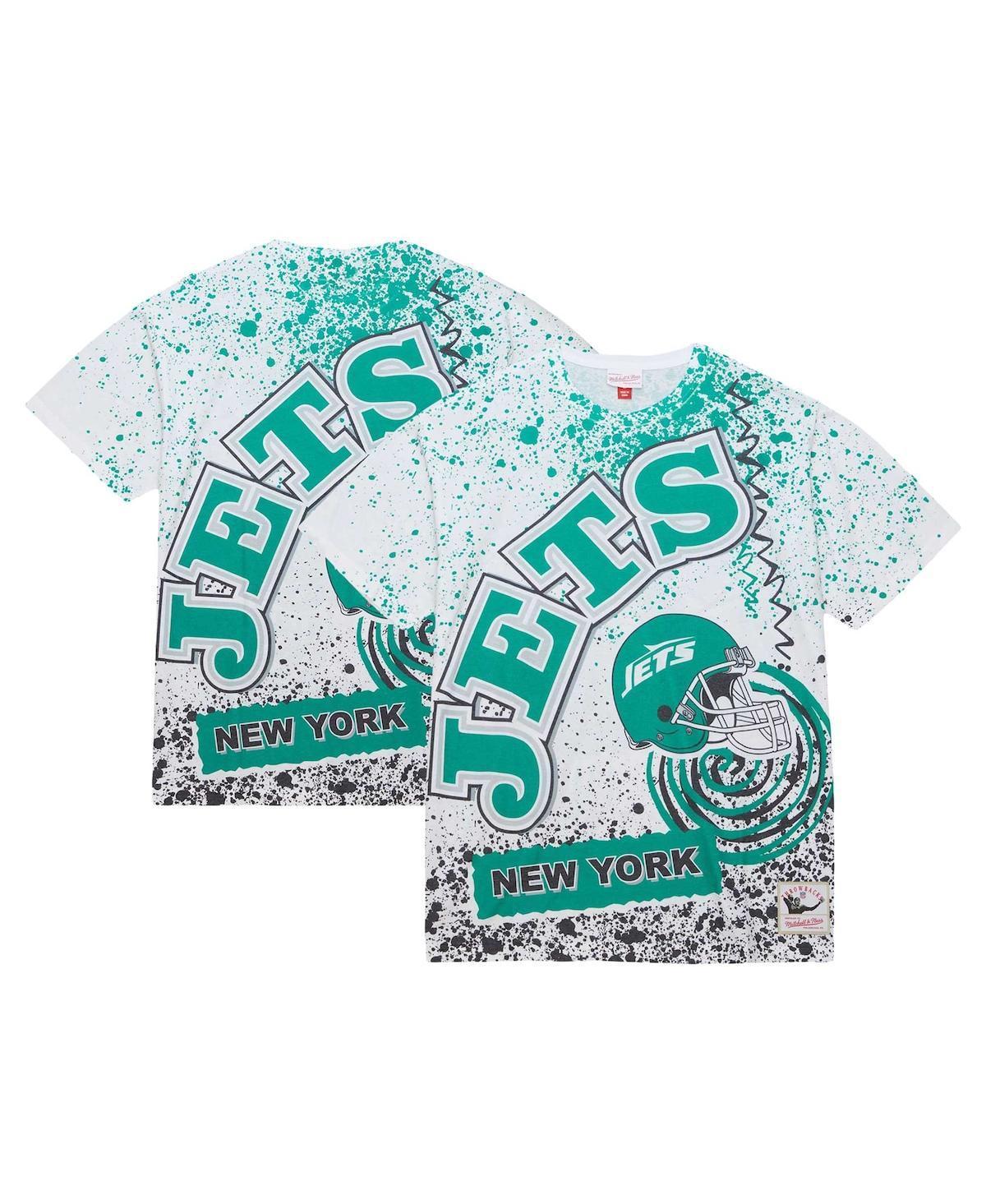 Mens Mitchell & Ness White New York Jets Team Burst Sublimated T-shirt Product Image