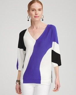 Abstract Print Intarsia Sweater Product Image