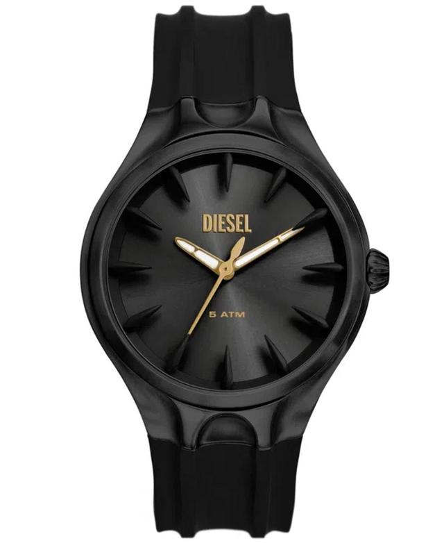 Diesel Mens Streamline Quartz Three-Hand Black Silicone 44mm - Black Product Image