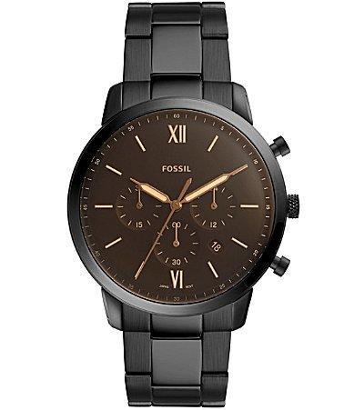 Fossil Mens Neutra Chrono black stainless steel bracelet Product Image