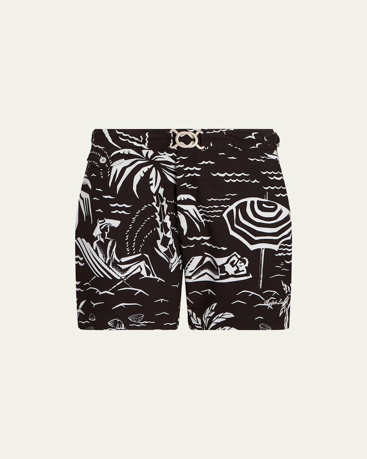 Mens Mayfair Beach Scene Swim Trunks Product Image