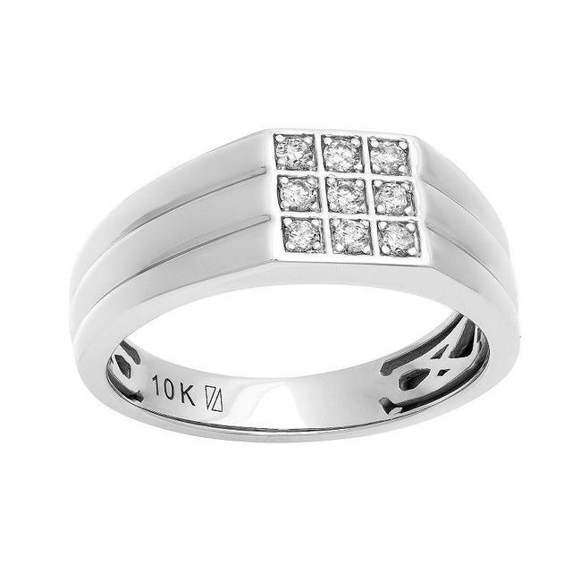 AXL 10k White Gold 1/5 Carat T.W. Diamond Mens Wedding Band Product Image