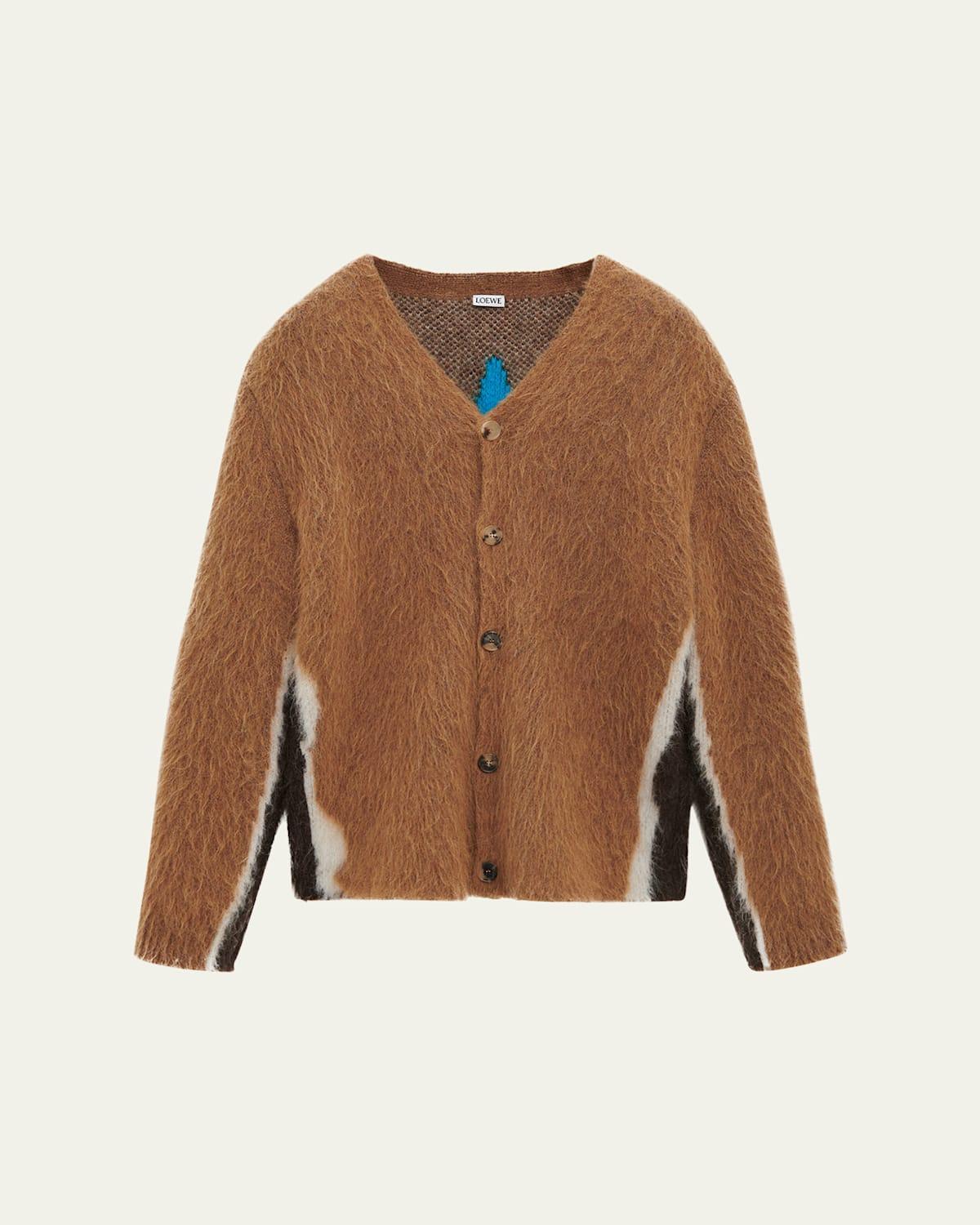 Mens Shaggy Cardigan Sweater Product Image