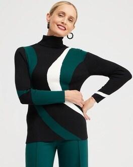 Chico's Women's ECOVERO Intarsia Turtleneck Sweater Product Image