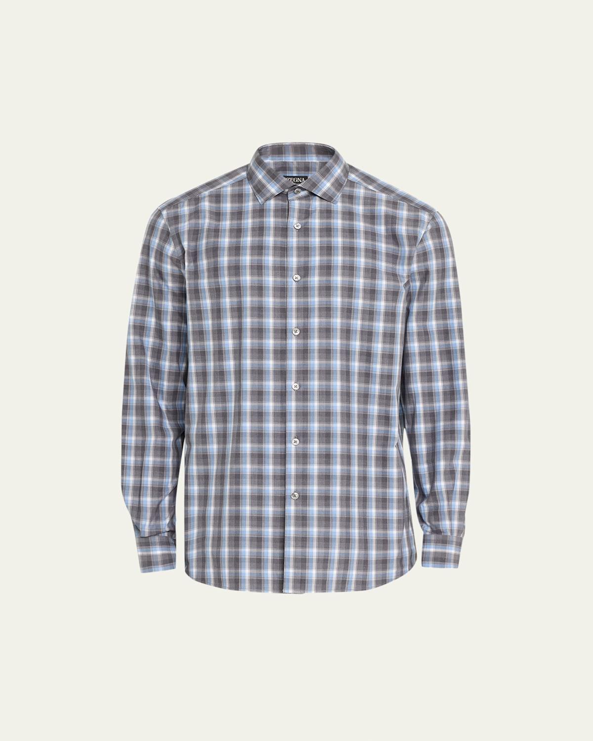 Mens Cotton Plaid Button-Down Shirt Product Image