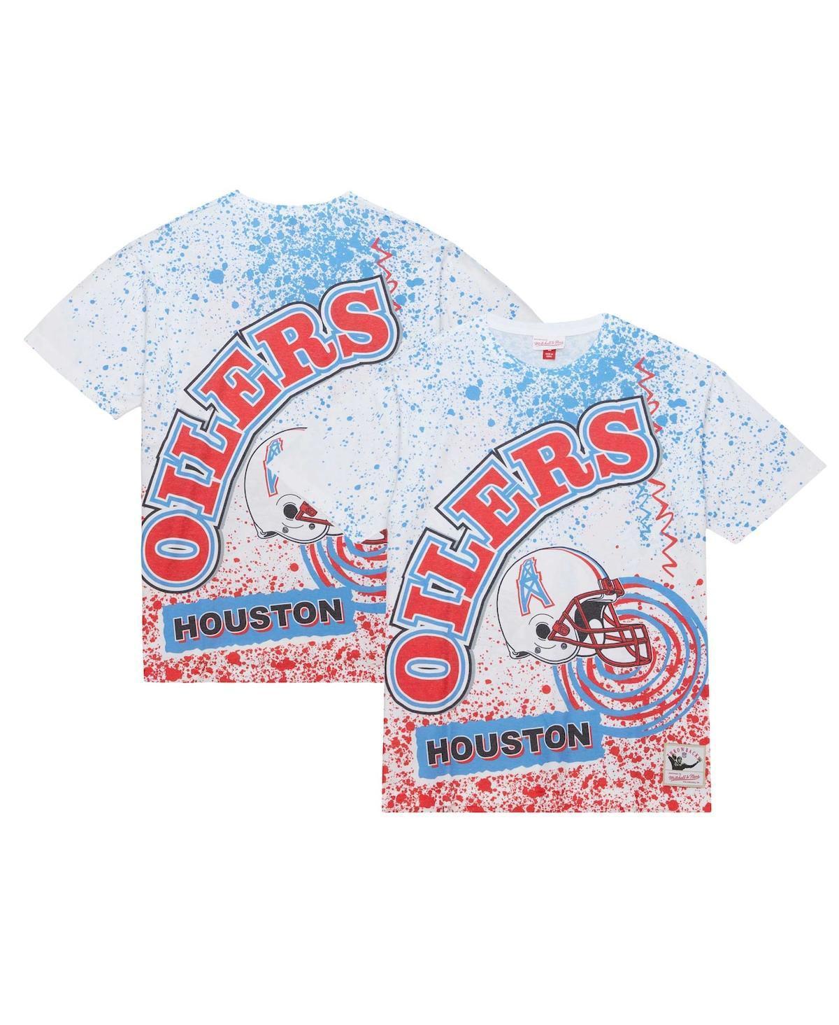 Mens Mitchell & Ness White Houston Oilers Team Burst Sublimated T-Shirt Product Image