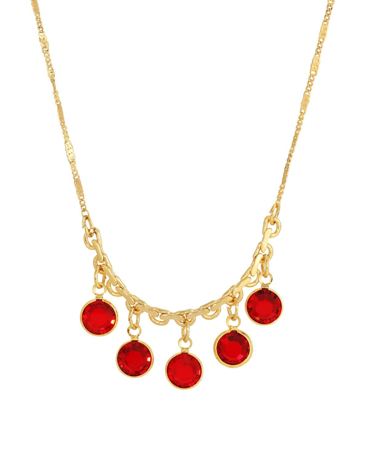 1928 Gold Tone Shaky Bib Necklace, Womens, Red Product Image