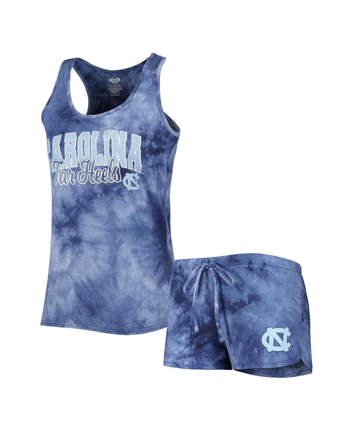 Womens Concepts Sport Navy North Carolina Tar Heels Billboard Tie-Dye Tank and Shorts Sleep Set Product Image