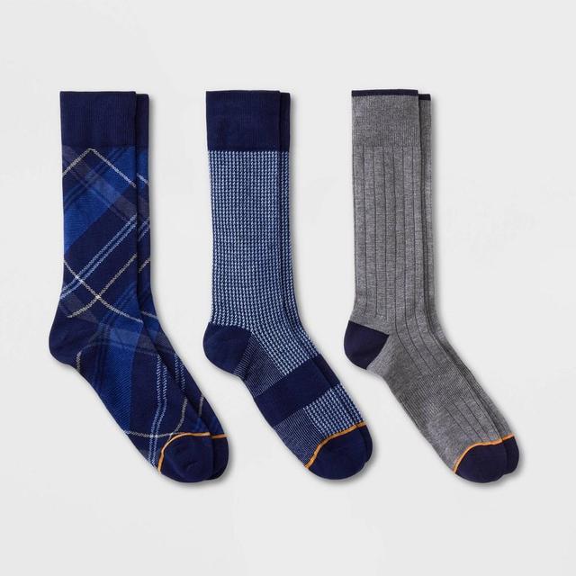 Signature Gold by GOLDTOE Mens Plaid Crew Socks 3pk 6-12.5 Product Image