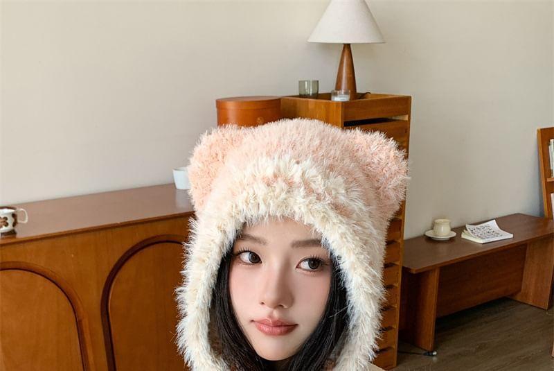 Bear ear Chenille Trapper Hat Product Image