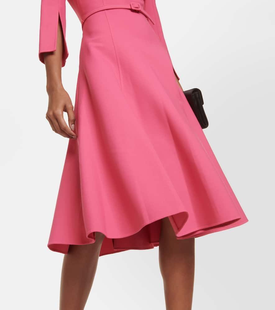 OSCAR DE LA RENTA Split-sleeve Wool-blend Minidress In Pink Product Image